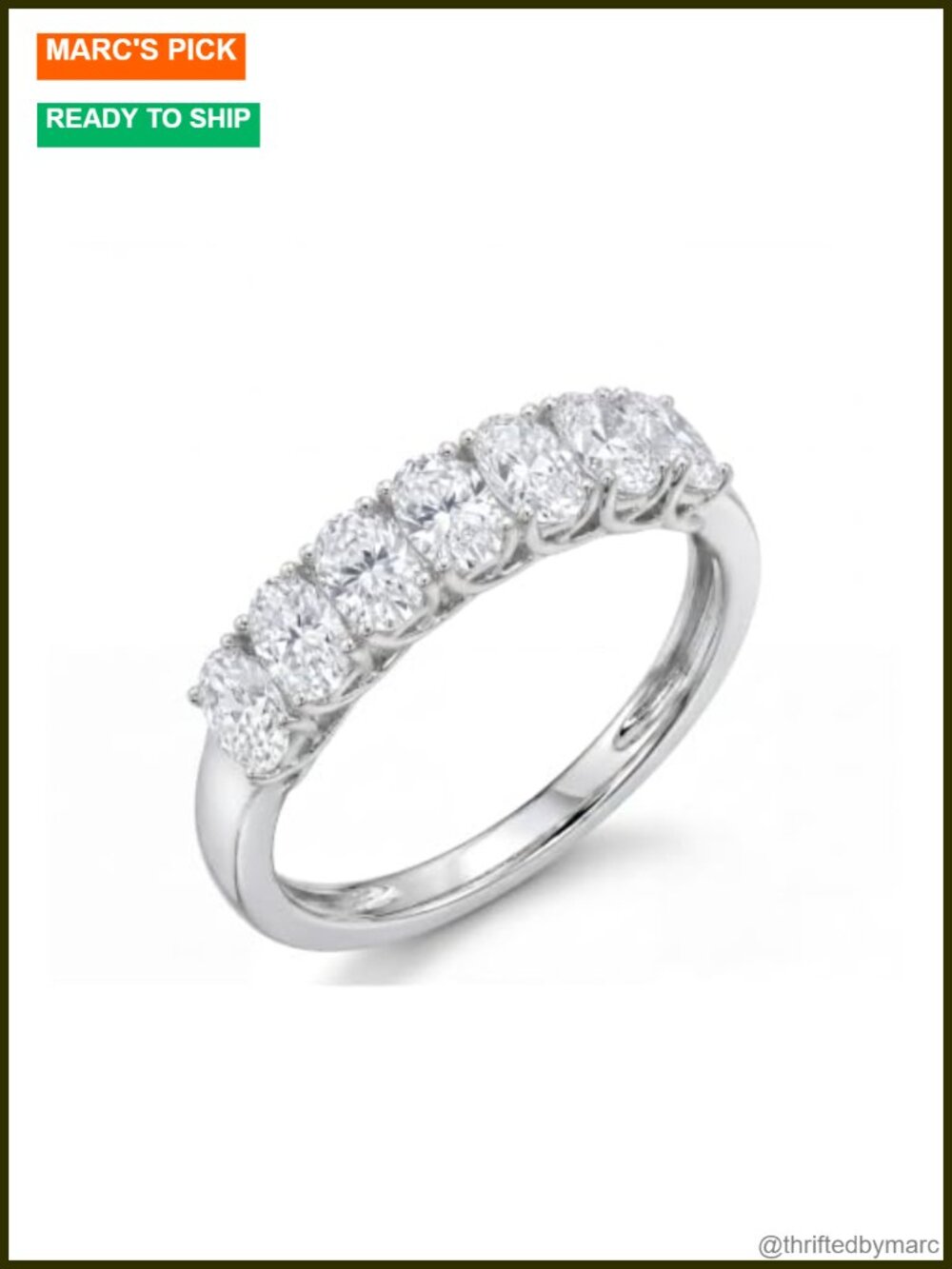 Lab Grown Diamond Eternity Ring 14K White Gold Plated 925 Sterling Silver 1.4